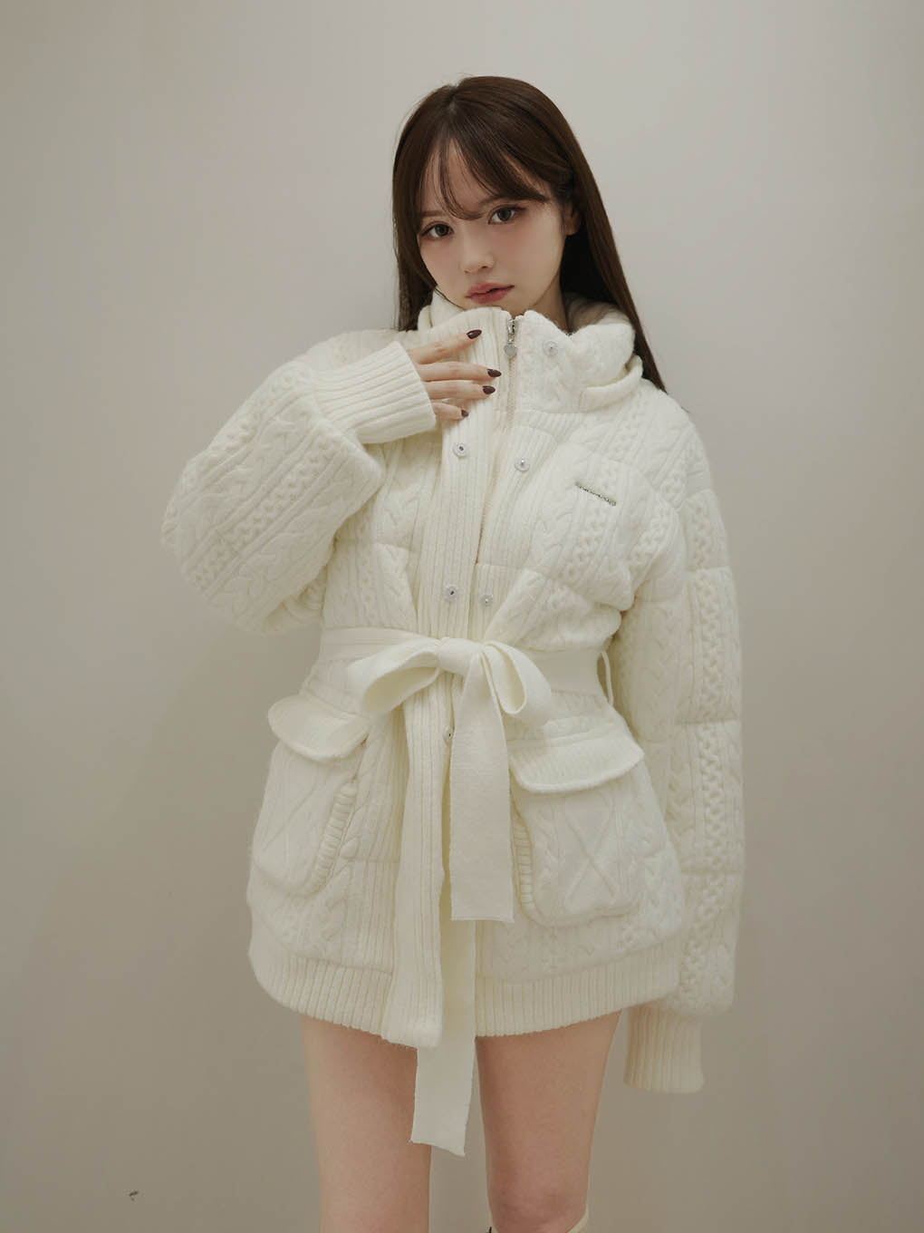 Mary quilting knit shape jacket