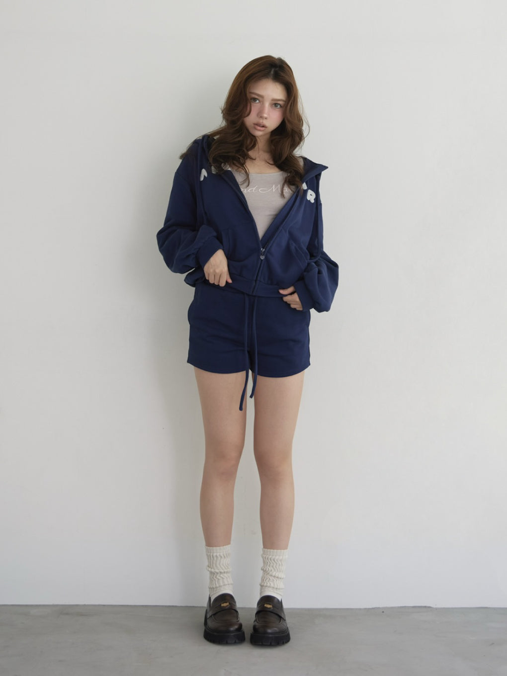 Mary loose hoodie set up