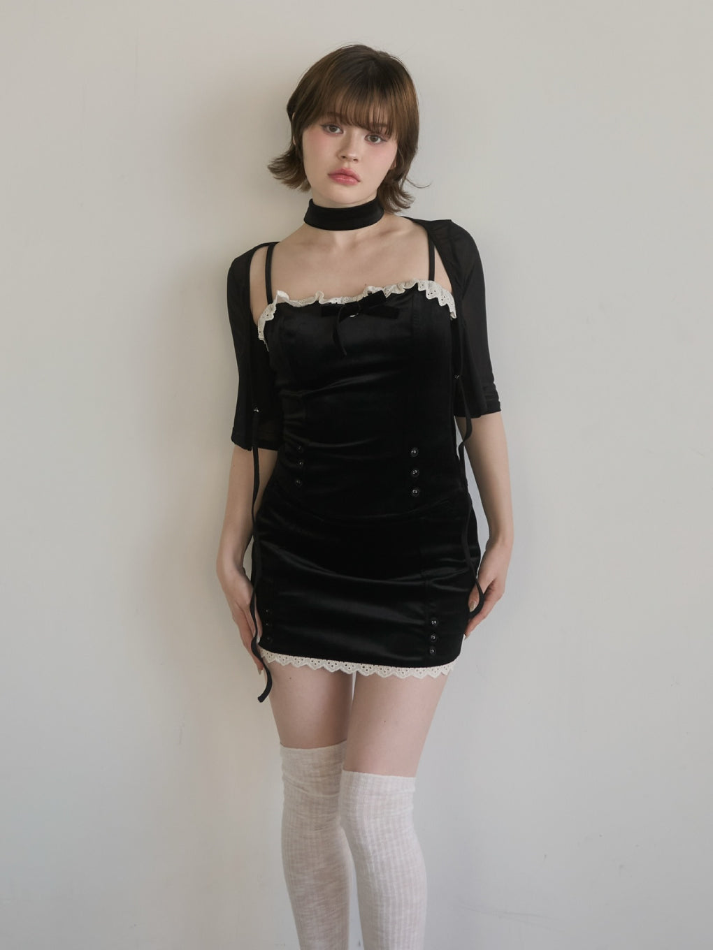 ANDMARY】Camila velours lace set up
