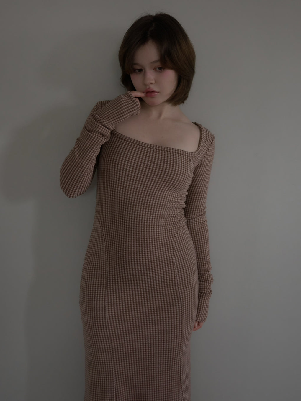 ANDMARY】Anju check long dress