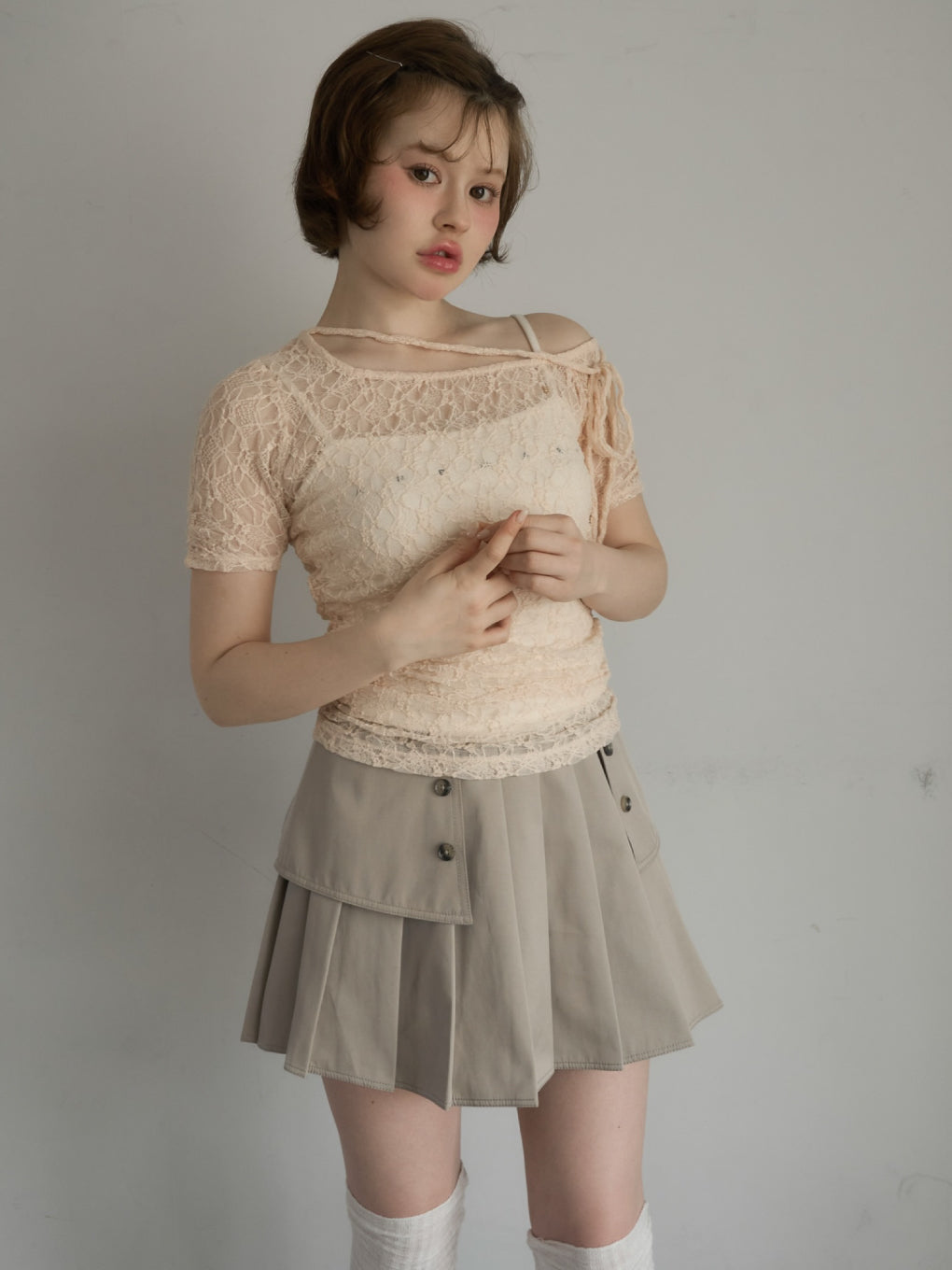 Rosie flower knit tops レッド　andmary ANDMARY】Rosie flower knit tops
