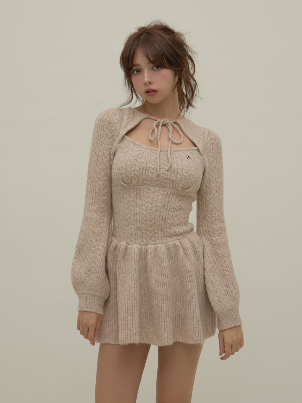 Amy cable flare mini dress