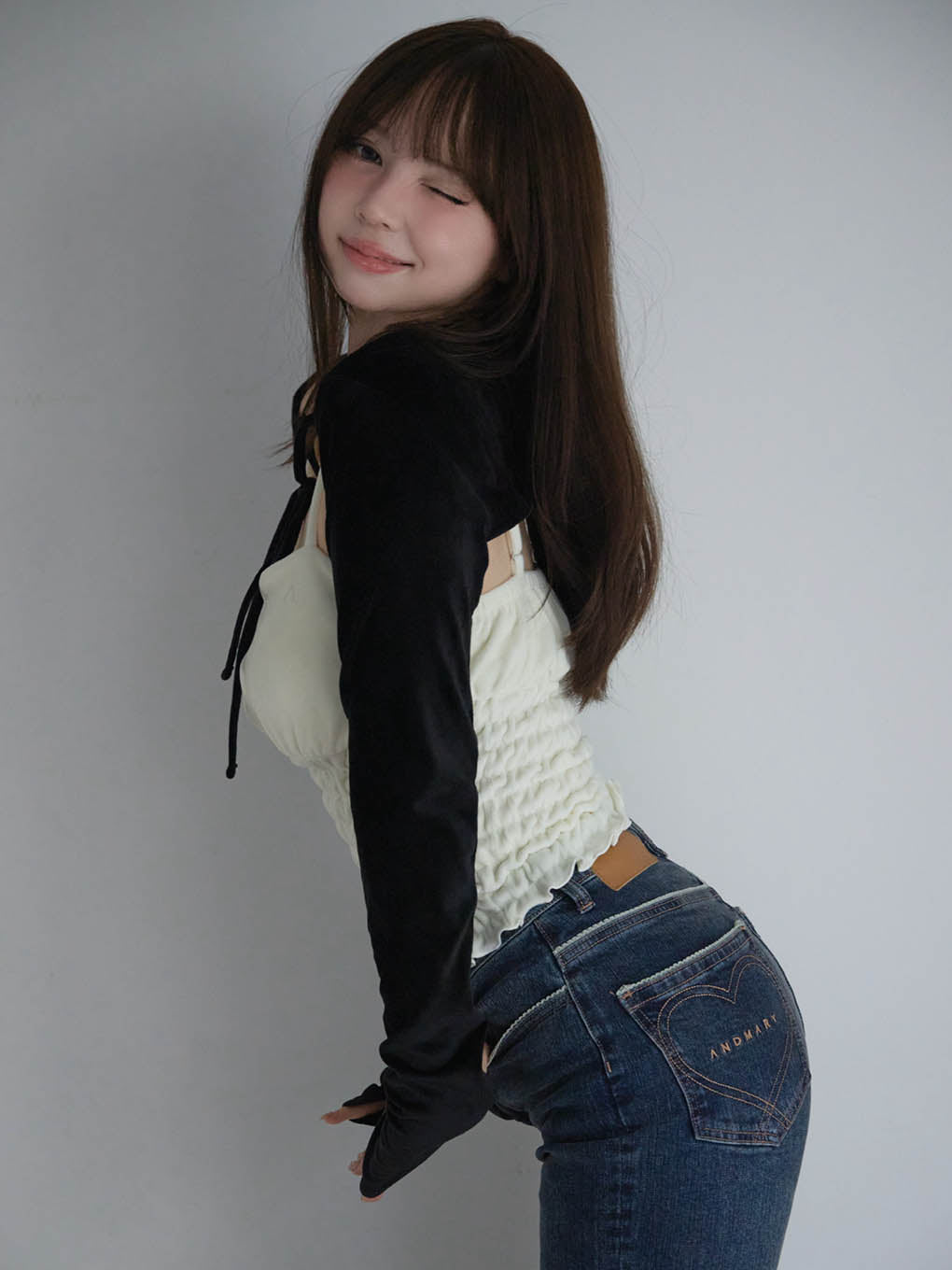 Heart stitch denim