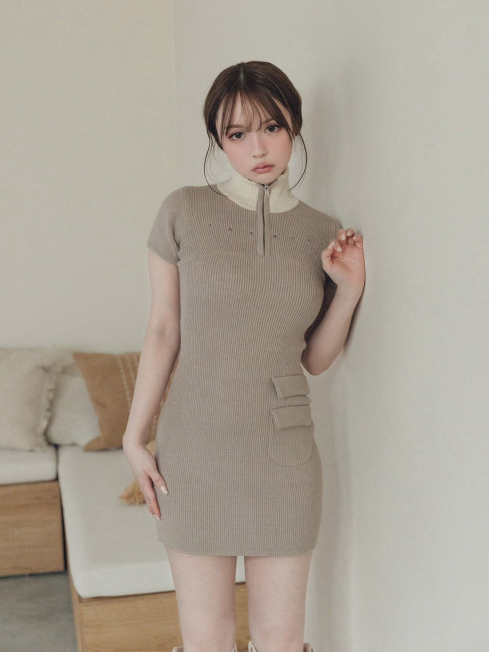 andmary Aurora knit mini dress（ブラック）