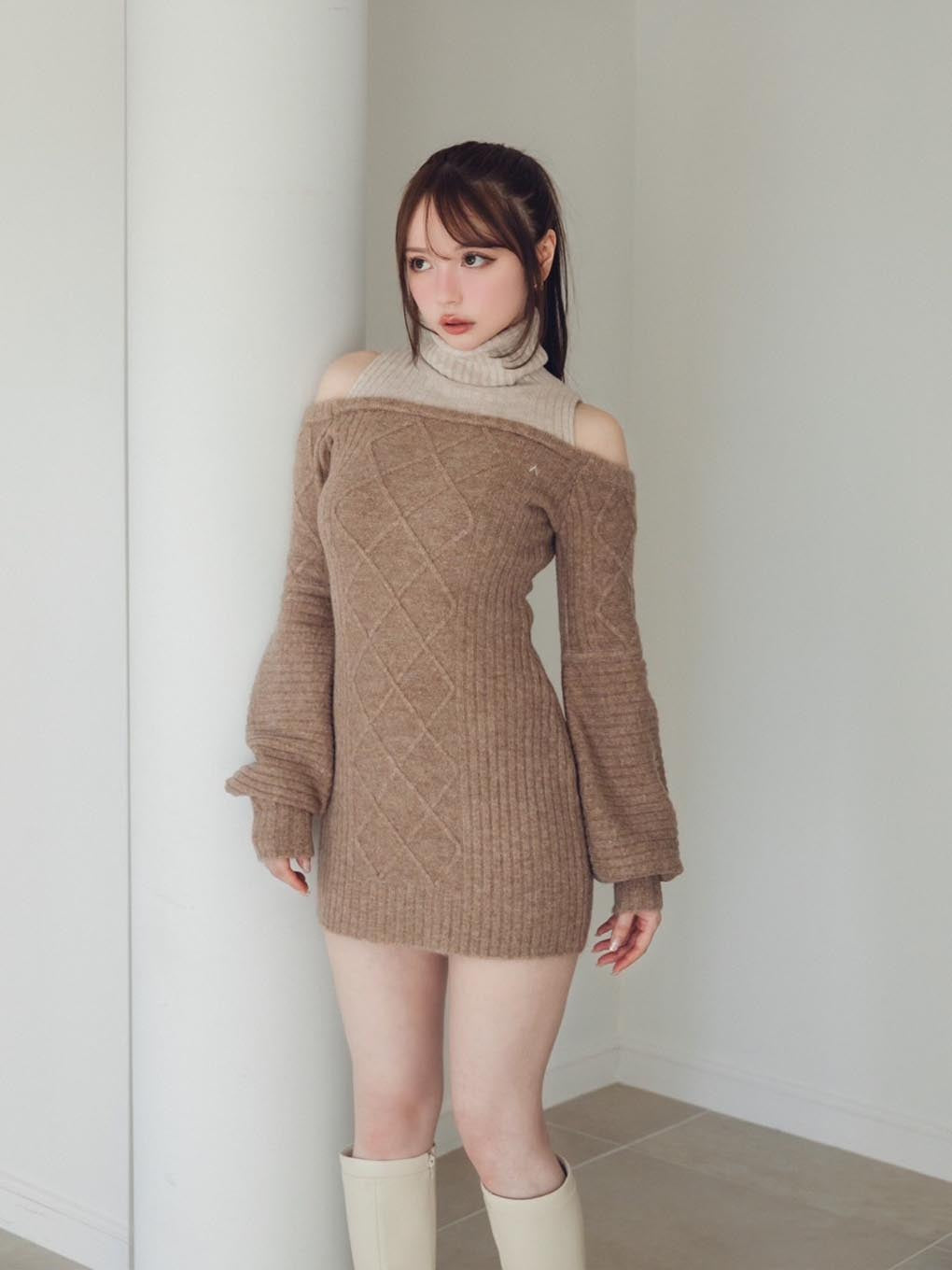 Cher knit mini dress ANDMARYandma - ミニワンピース