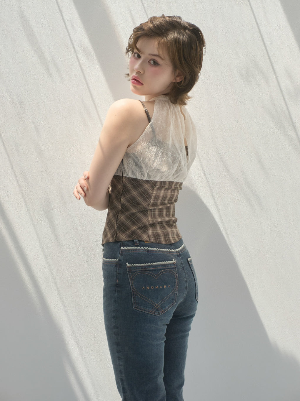 ANDMARY】Ami check tops