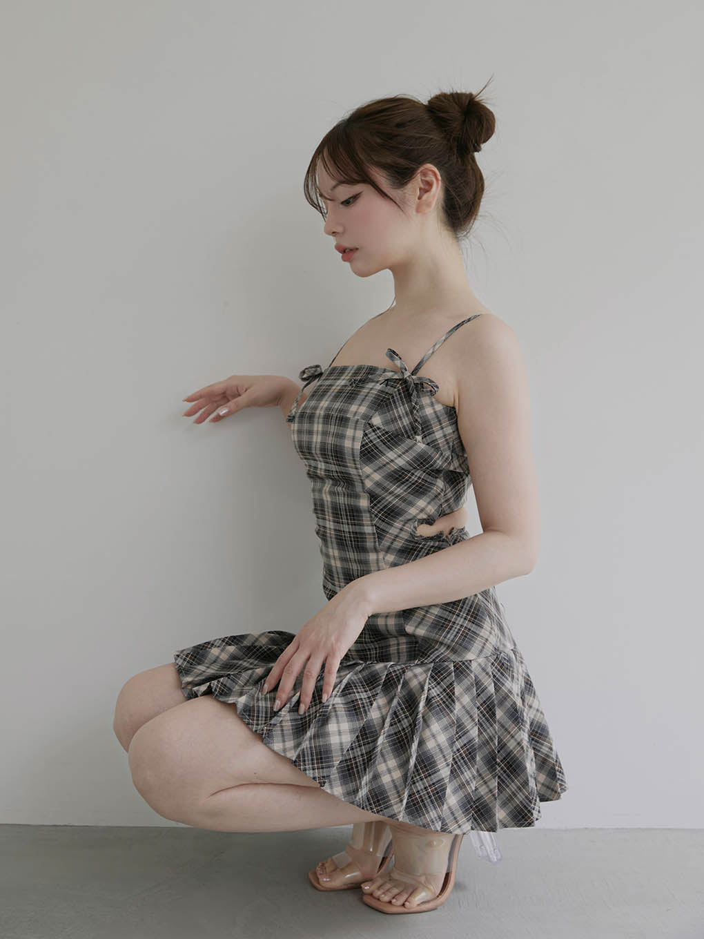 Karen check mini dress