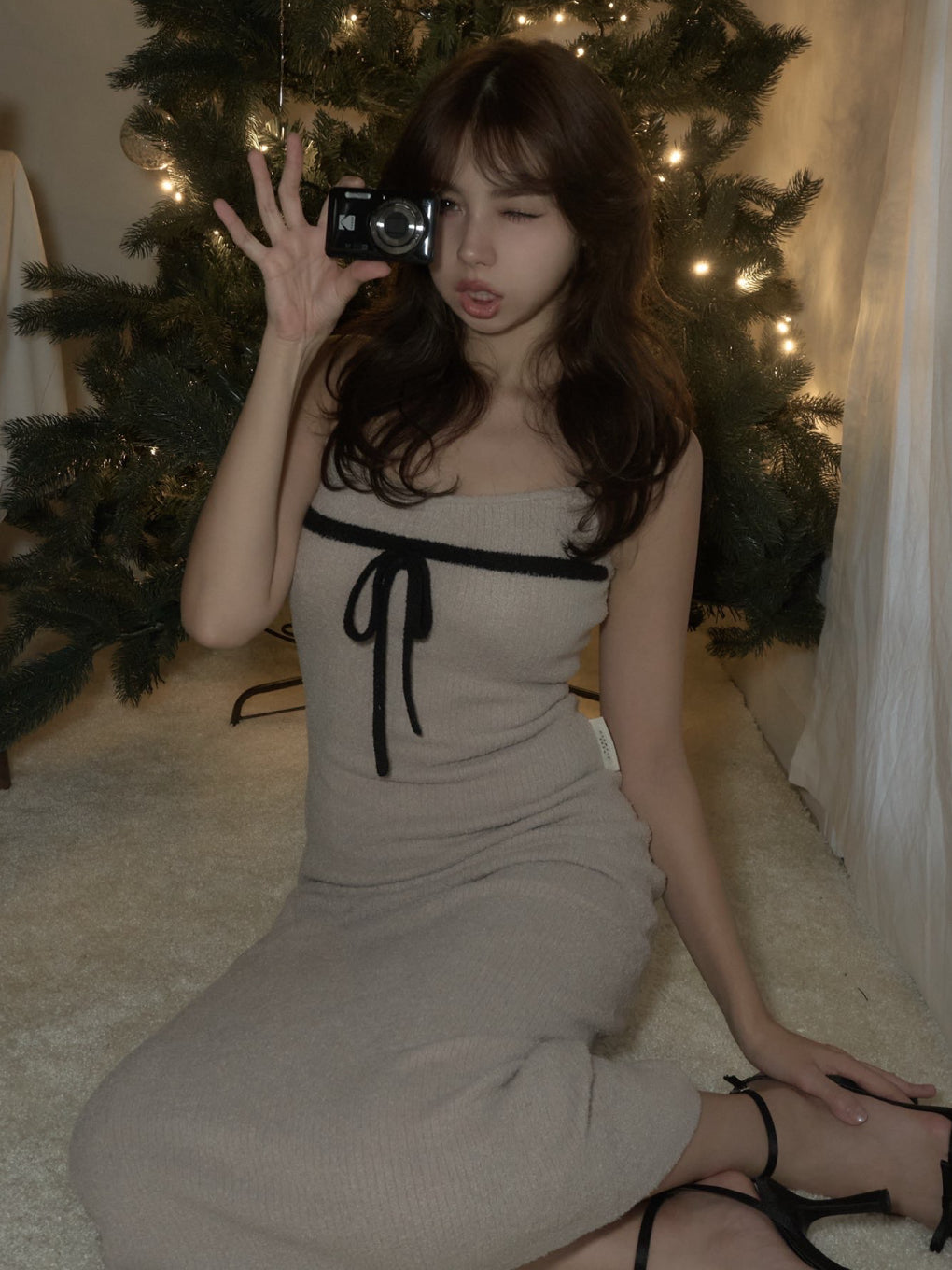 Sugar knit ribbon dress