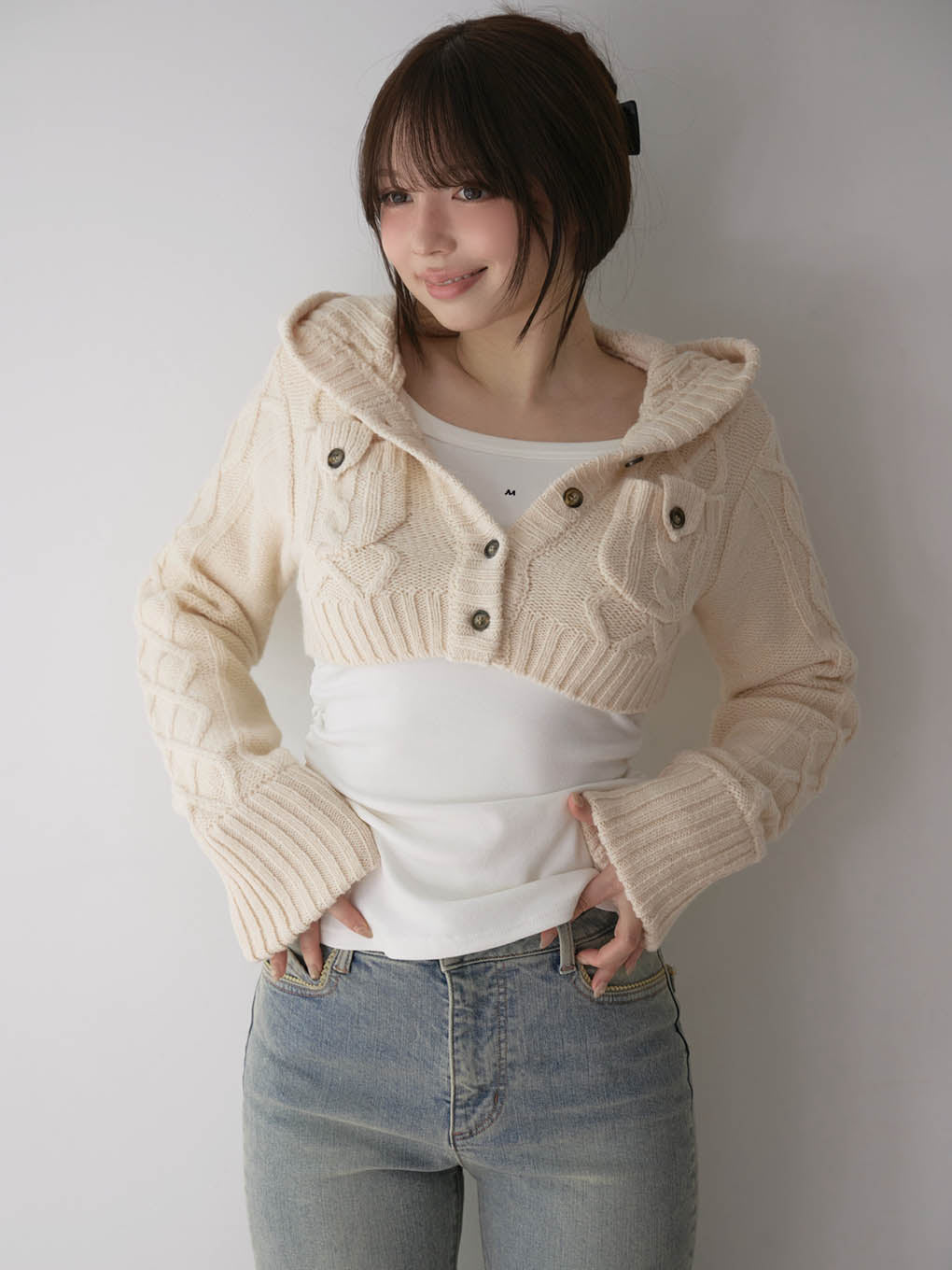Mary logo cable knit set