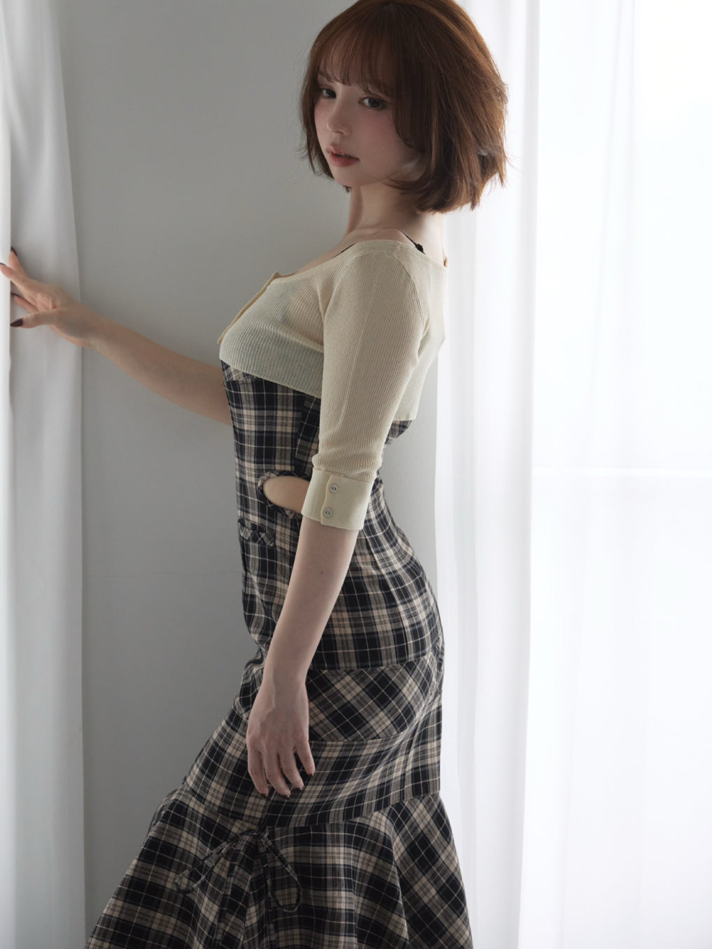 ANDMARY】Lisa check long dress