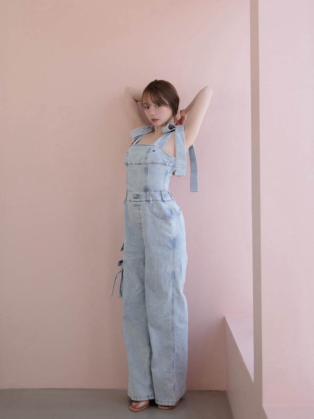 ANDMARY】Nicola ribbon denim allinone ANDMARY】Nicola ribbon denim allinone