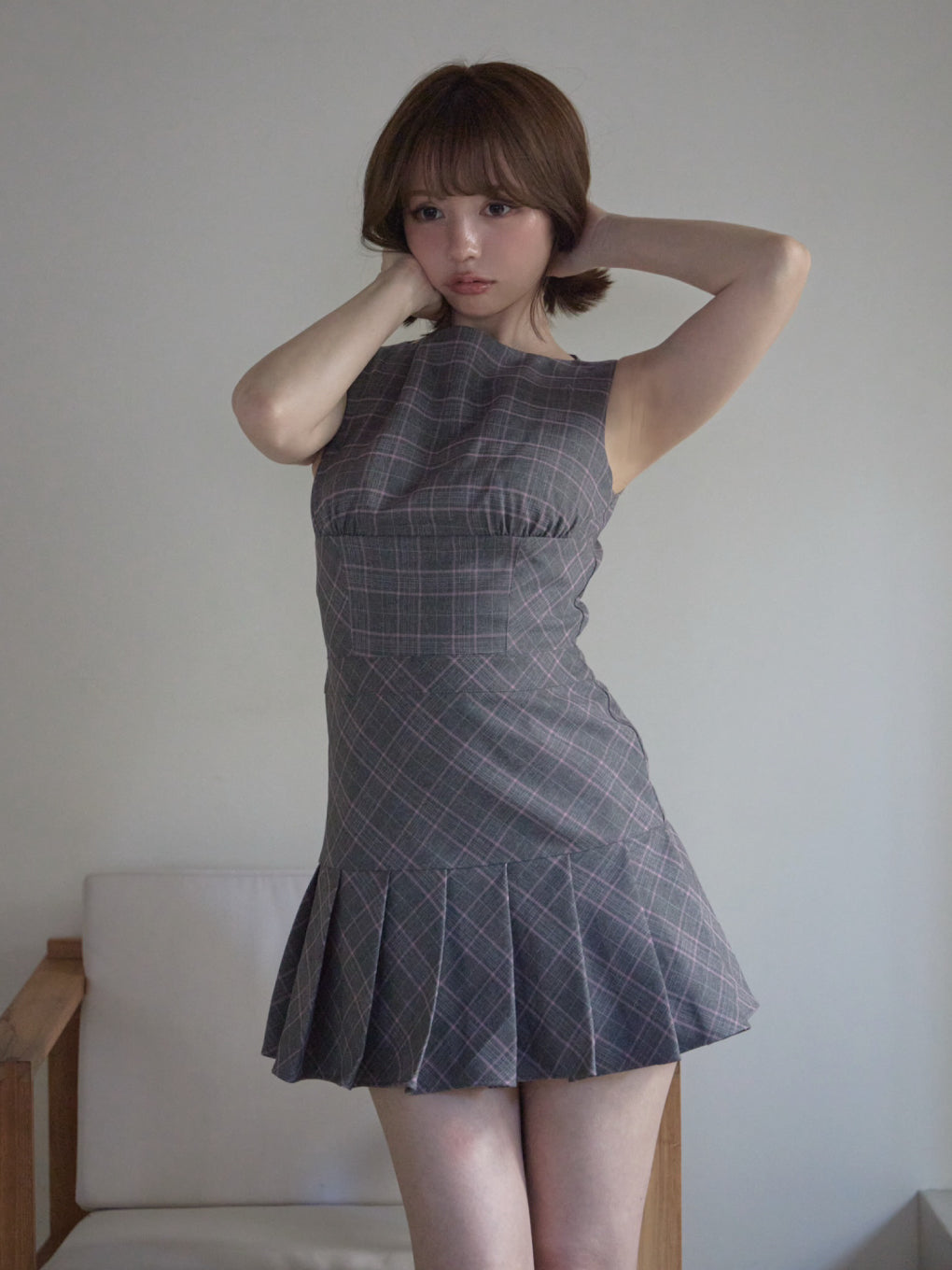 Donna check mini dress
