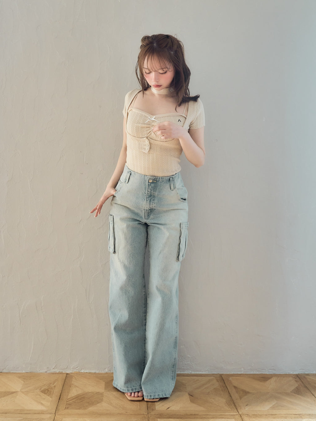 シャツ/ブラウス(半袖/袖なし) ANDMARY Frida knit set ANDMARY】Frida knit set