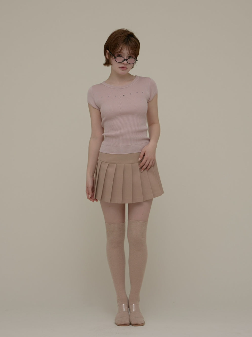 スカート Mary logo fleece skirt ivory andmary ANDMARY】Mary logo fleece skirt