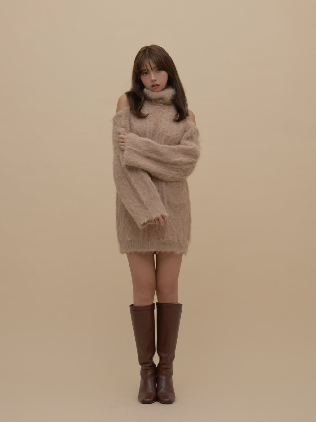 本日最終値下げ　andmary Allyn cable knit dress ANDMARY】Allyn cable knit dress