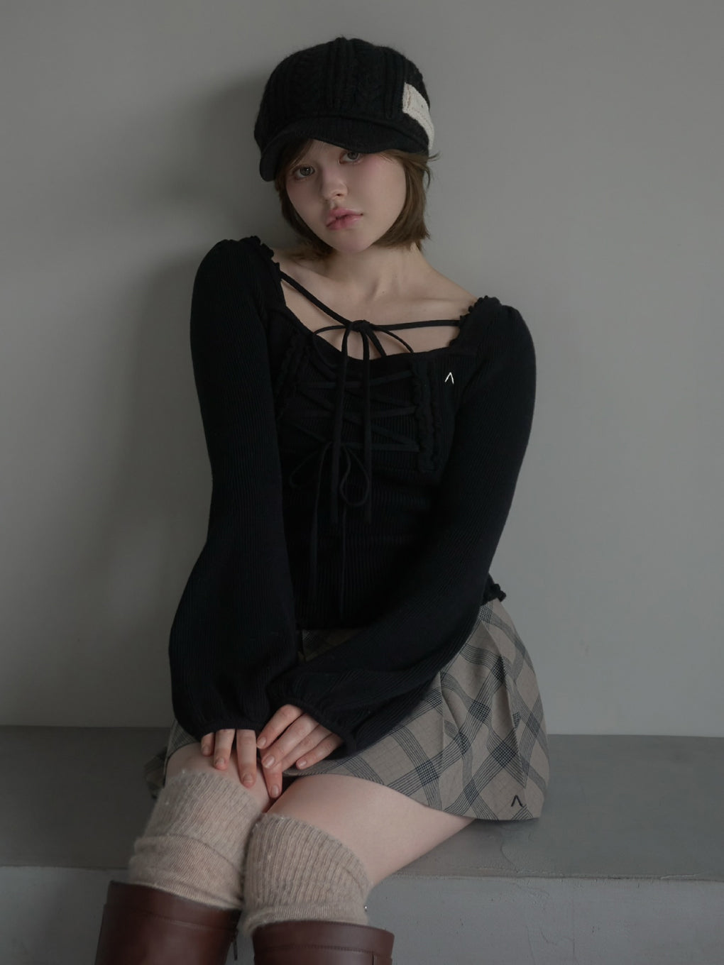 Lydia frill knit tops