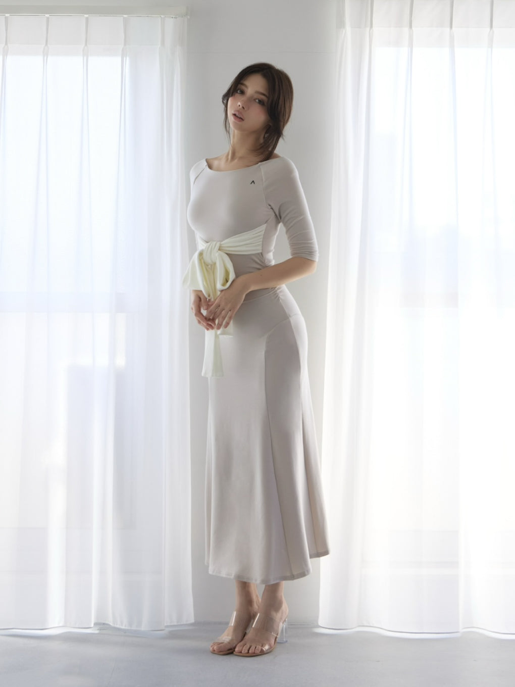 Nola ribbon long dress
