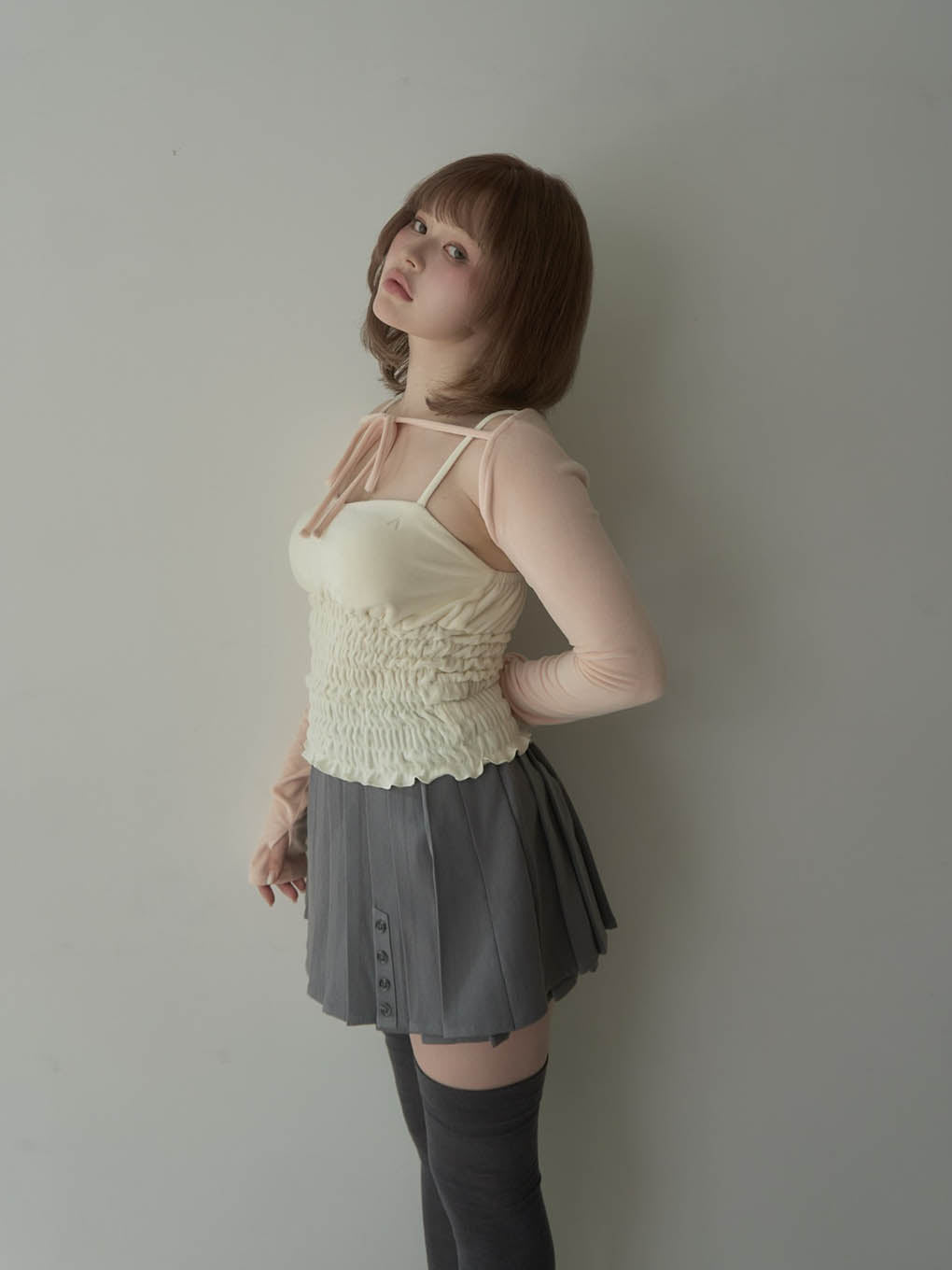 Dida pleats flare skirt
