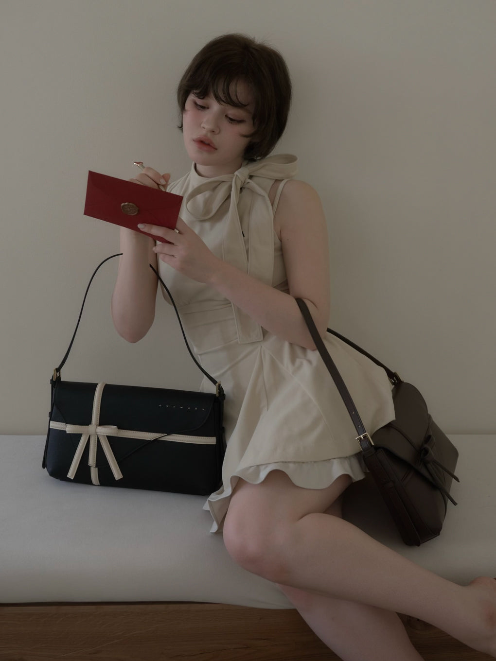 ANDMARY】Daisy velour mini dress