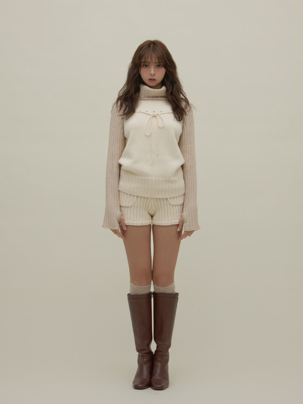 Mary logo loose knit set up