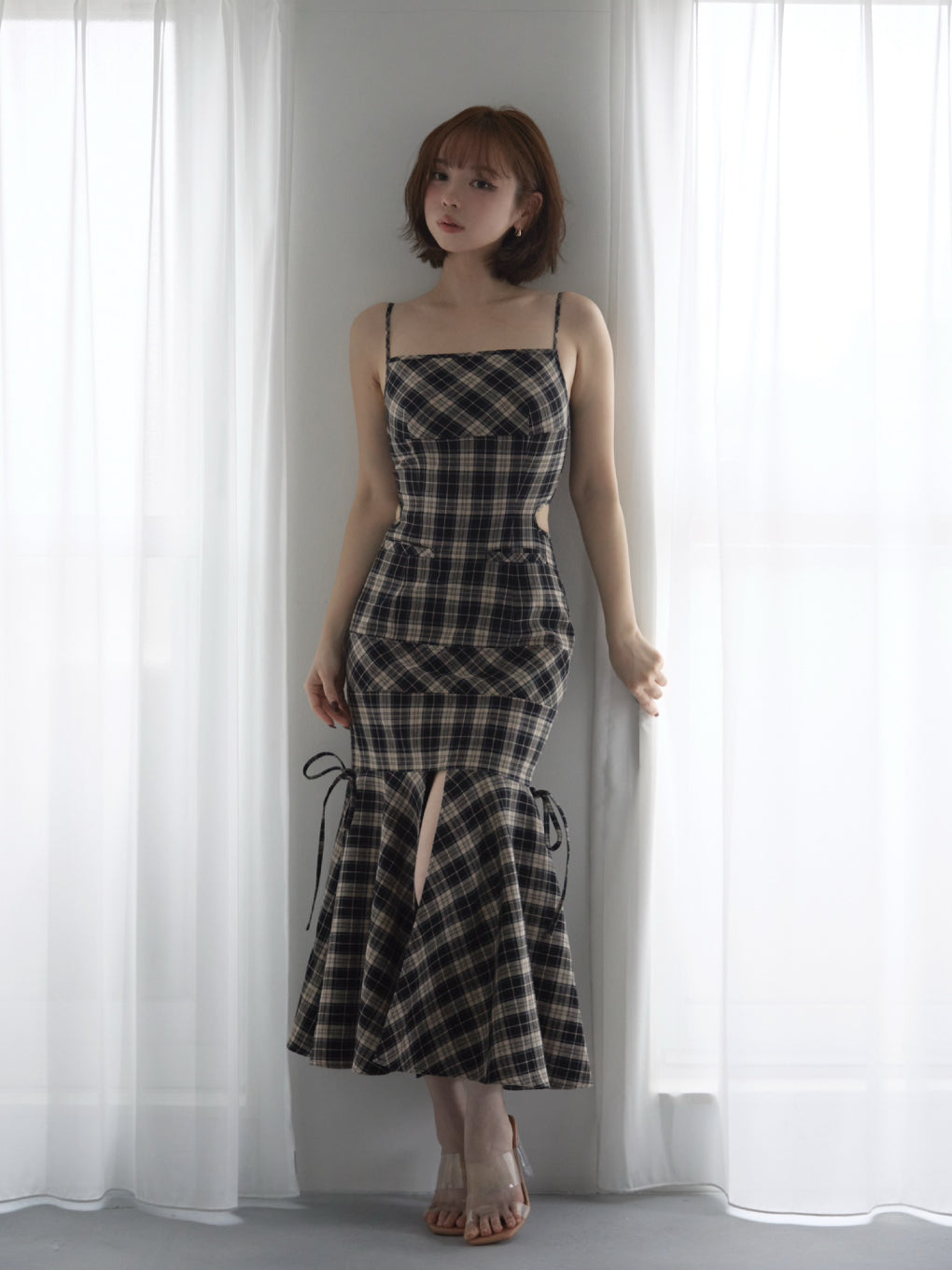新品未使用 ANDMARY Lisa check long dress ANDMARY】Lisa check long dress