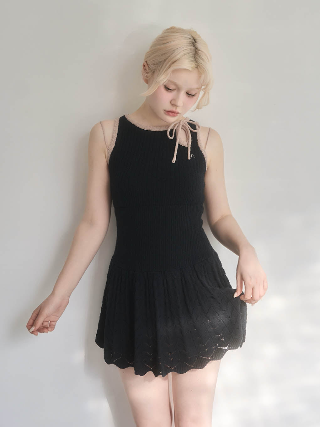 Heart crochet mini dress