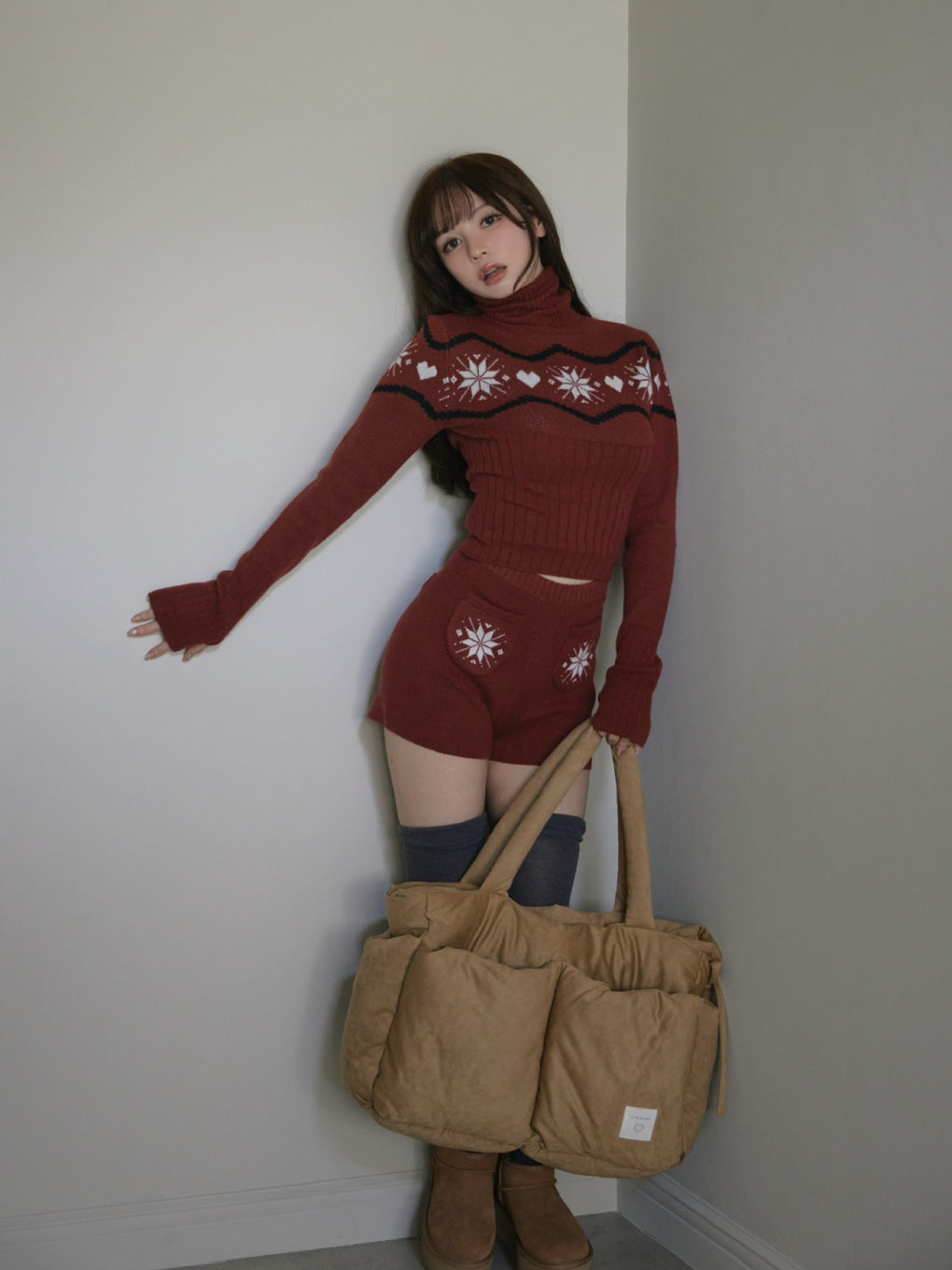 ANDMARY】Holy knit set up