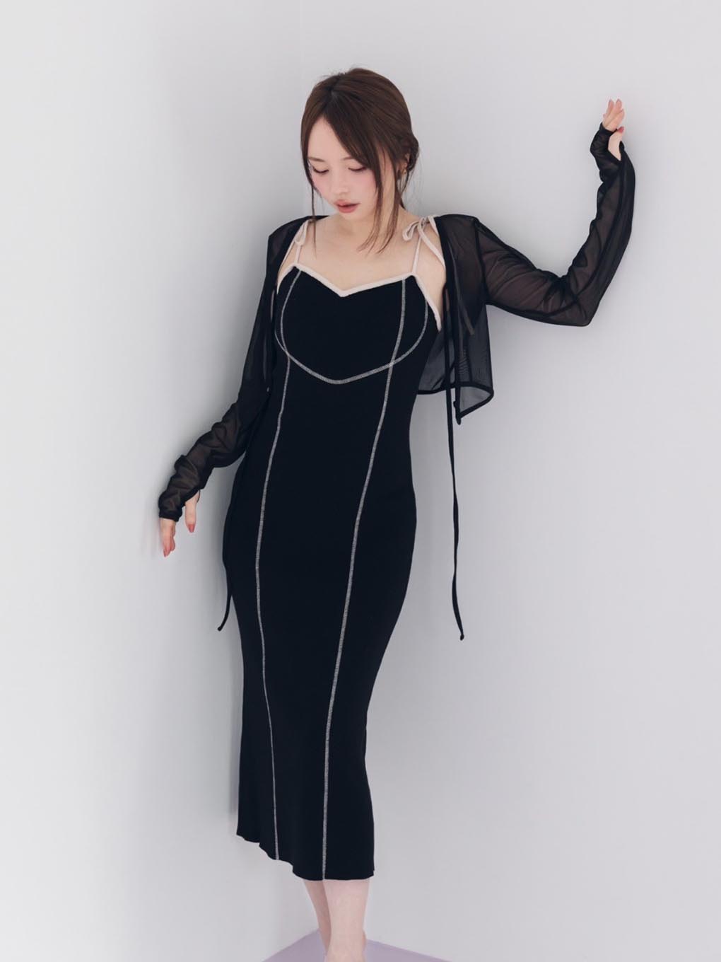 ハートステッチロングドレス