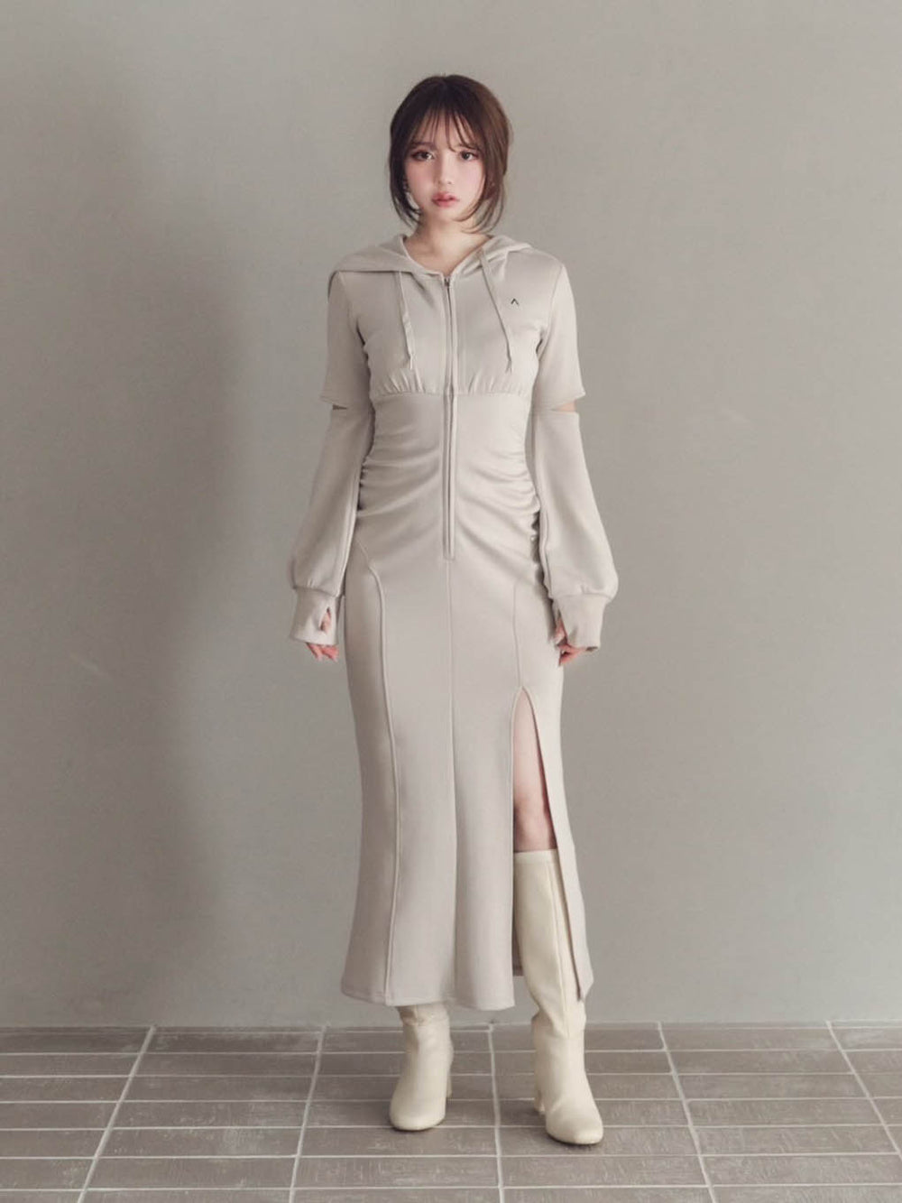 andmary Effie slit dress エフィスリットドレス