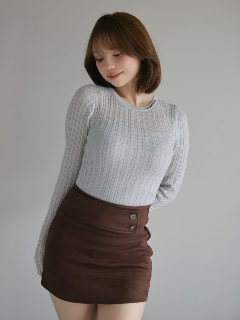 ANDMARY】Logo knit tops