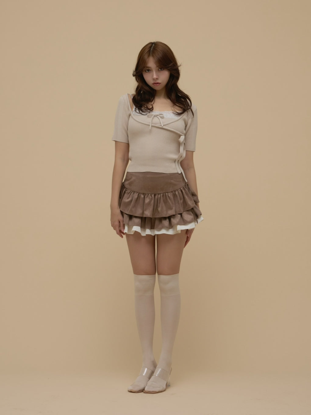 ANDMARY】Cachecoeur lace set tops