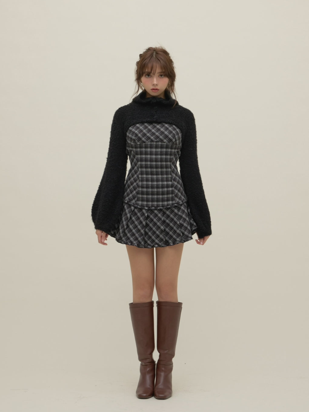 【確実正規品】Becky check mini dress andmary 882f3294d8e041cbb8942699ed12d1