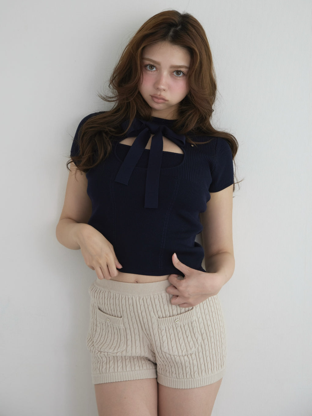 Emily ribbon knit tops