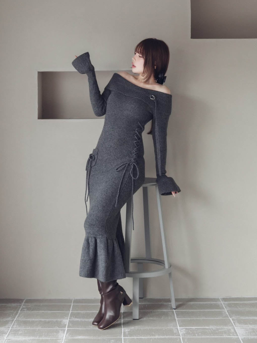 ANDMARY】Cheryl knit long dress