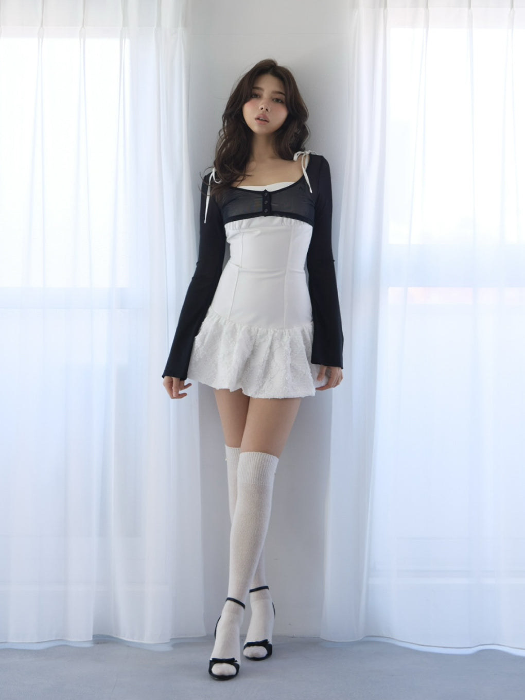 【正規品】andmary Mimi flower dress white ANDMARY】Mimi flower dress