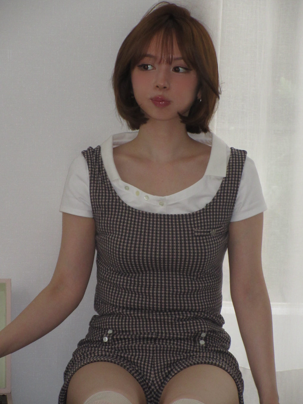 Polo gingham check set up