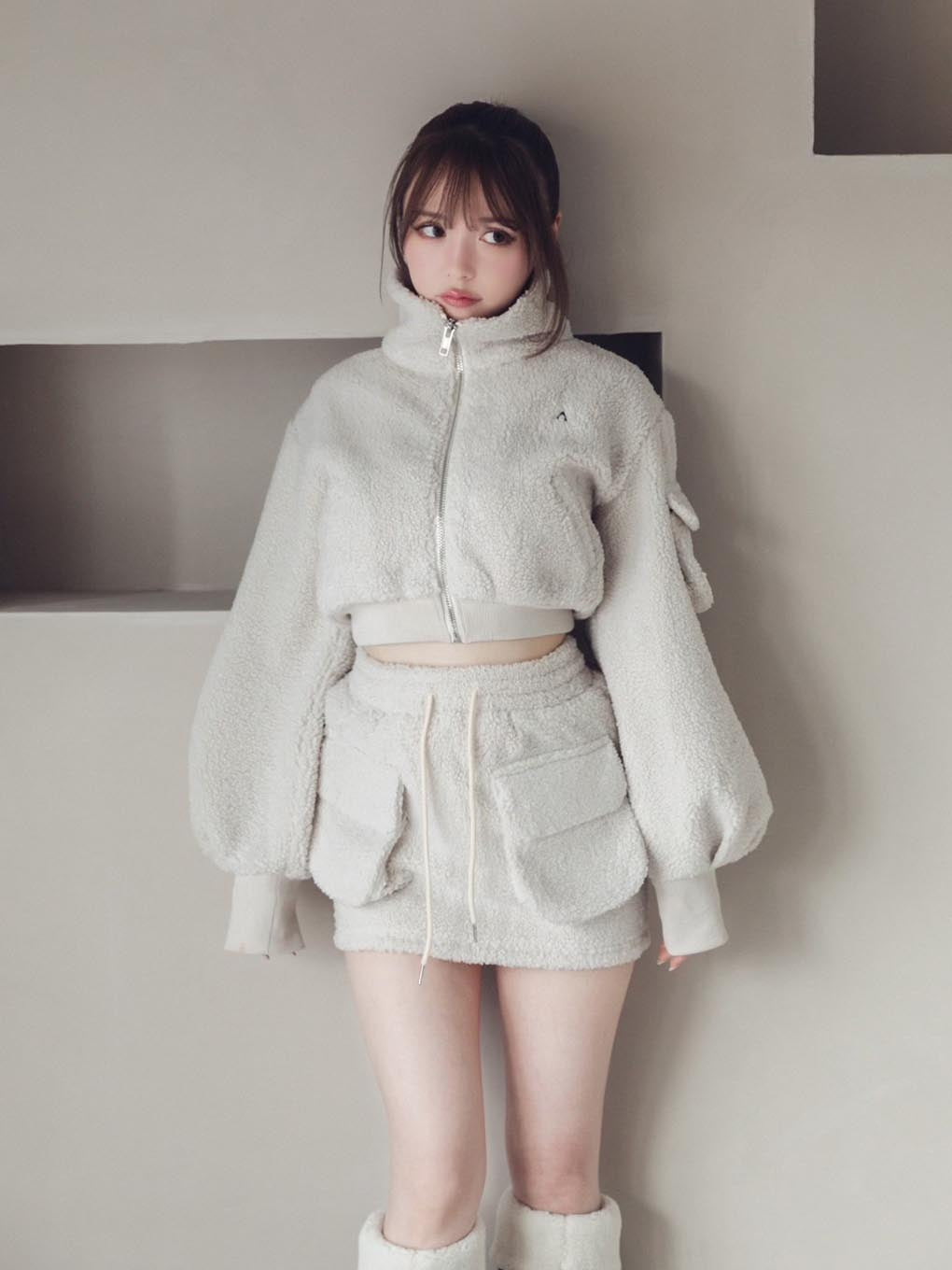 andmary Miffy boa jacket × skirt セットアップ-