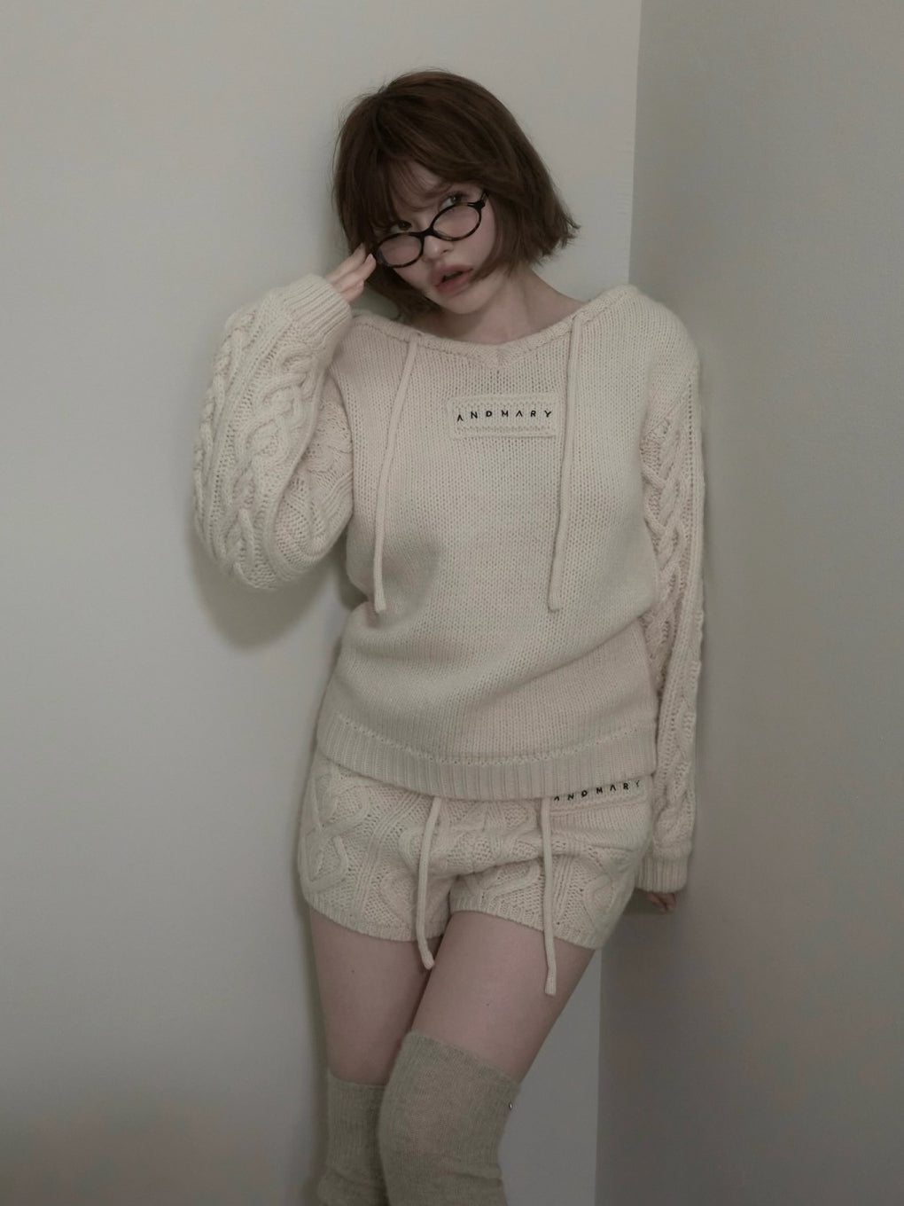 Mou loose knit set up