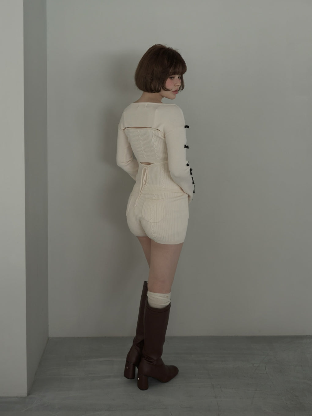 ANDMARY】Cindy ribbon knit set up