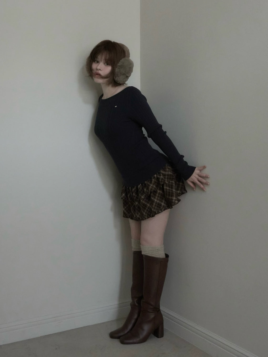 Nina check mini dress