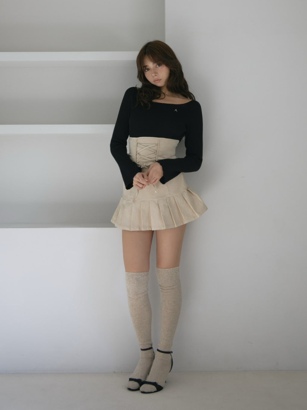 ANDMARY】High waist velour mini dress