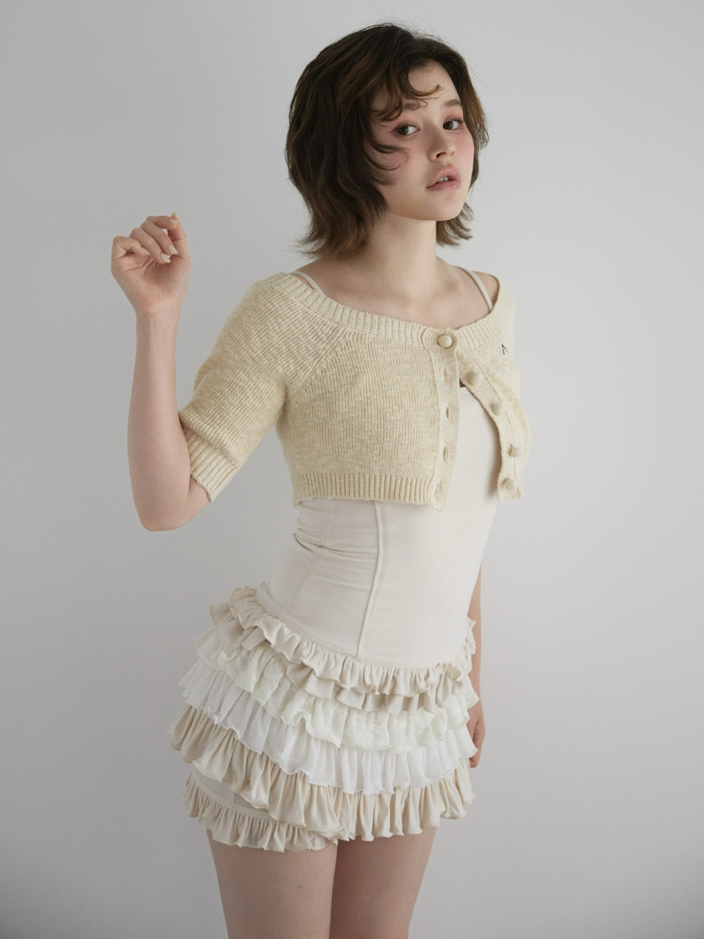 Mew frill set mini dress
