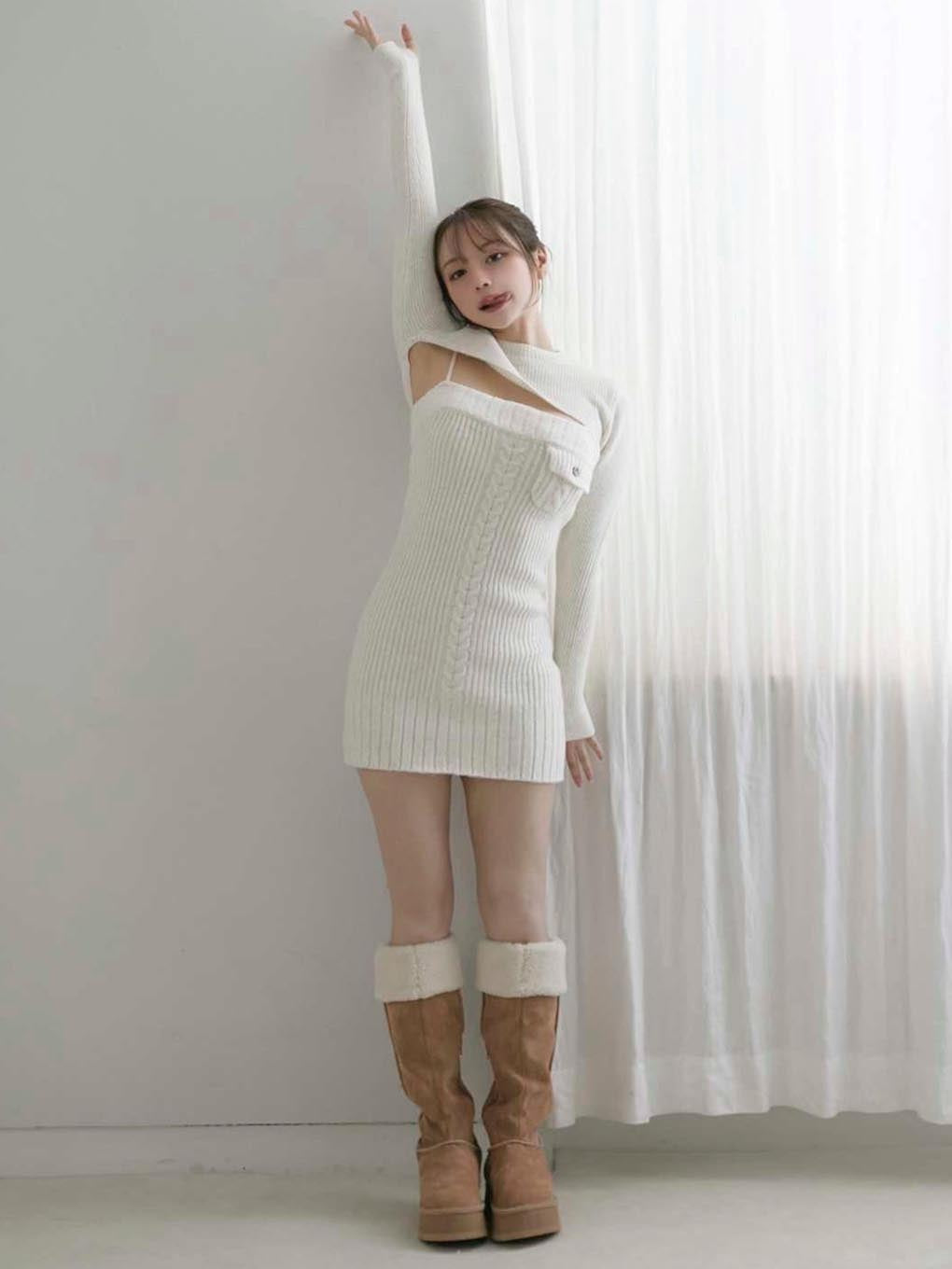 ANDMARY】Hug knit set dress