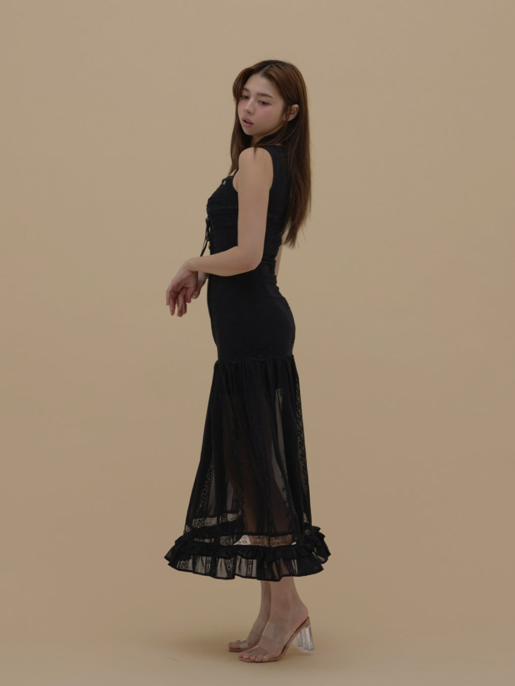ブラック ANDMARY Amelia lace long dress ANDMARY】Amelia lace long dress