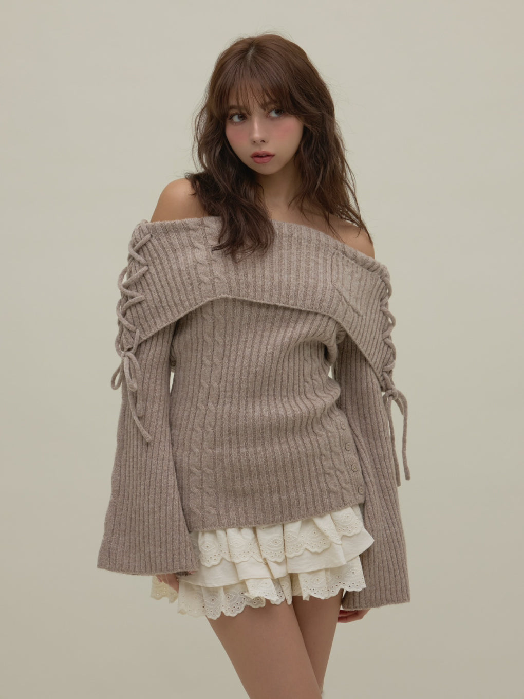 ANDMARY】Corrie lace knit set up