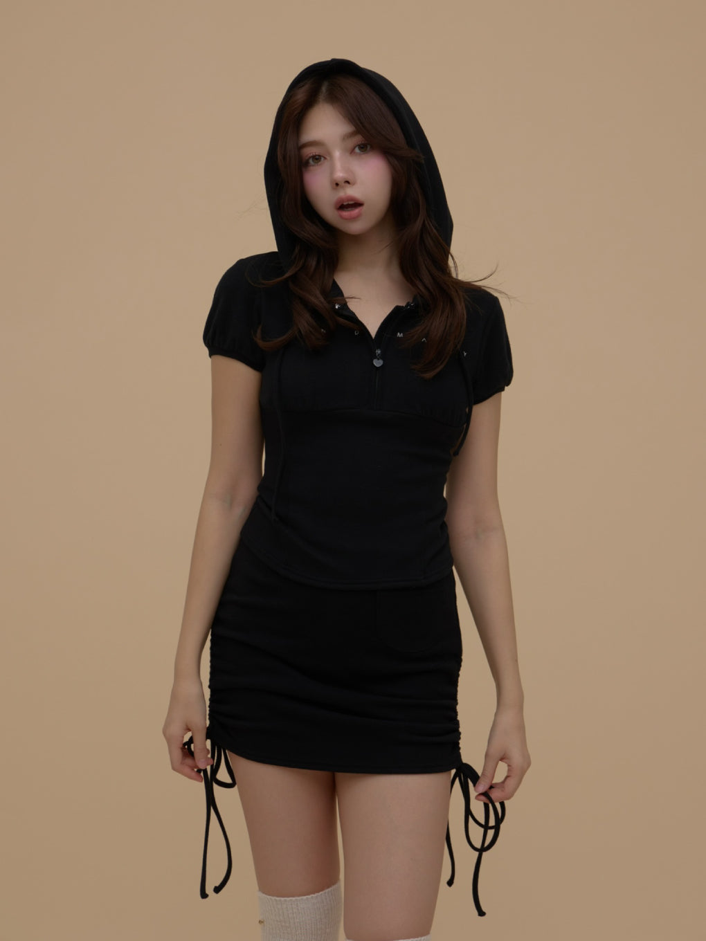 Willow heart button mini skirt