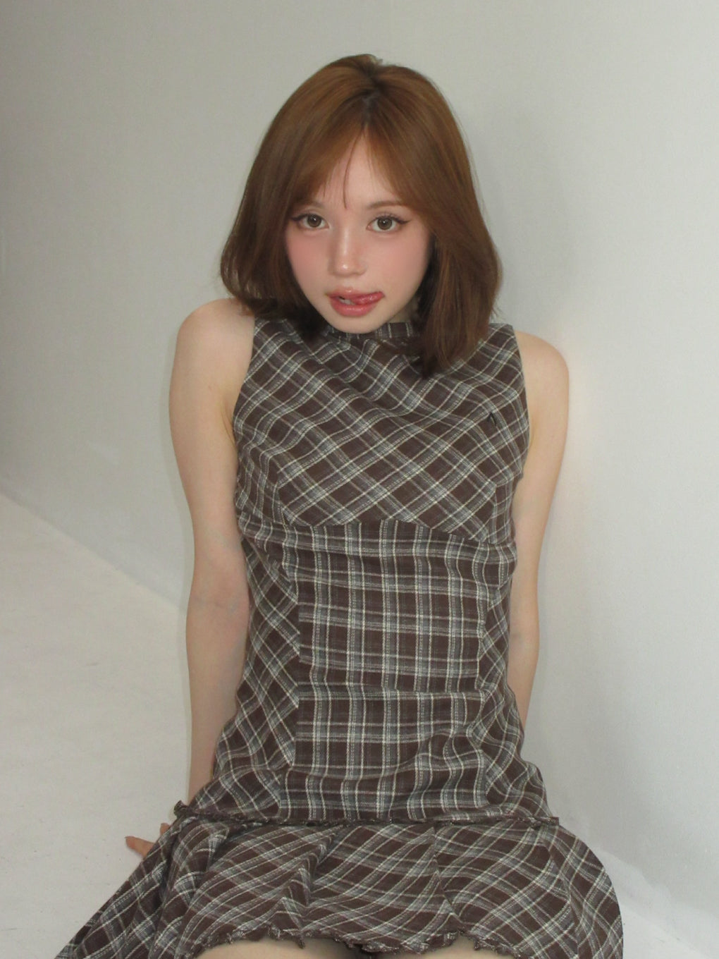 Lulu check set mini dress