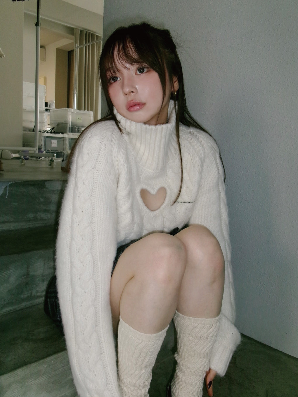 Mary heart knit tops