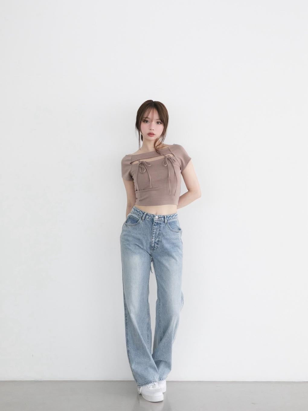 Ribbon hip denim