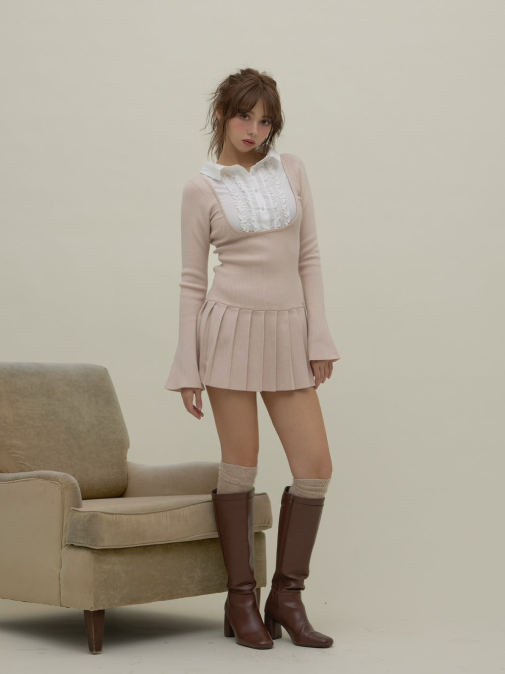 ANDMARY】Lotta frill mini dress